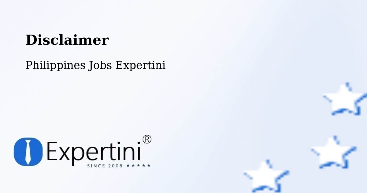 Disclaimer – Catbalogan - Philippines Jobs Expertini